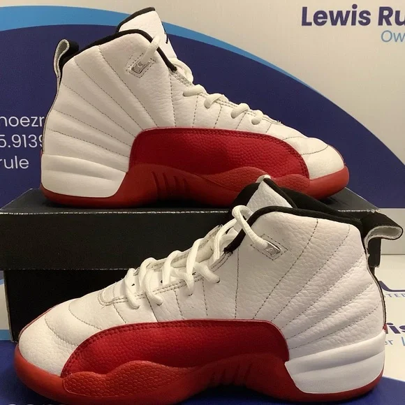 Air Jordan 12 Cherry Kids Size 3y - Picture 3 of 9